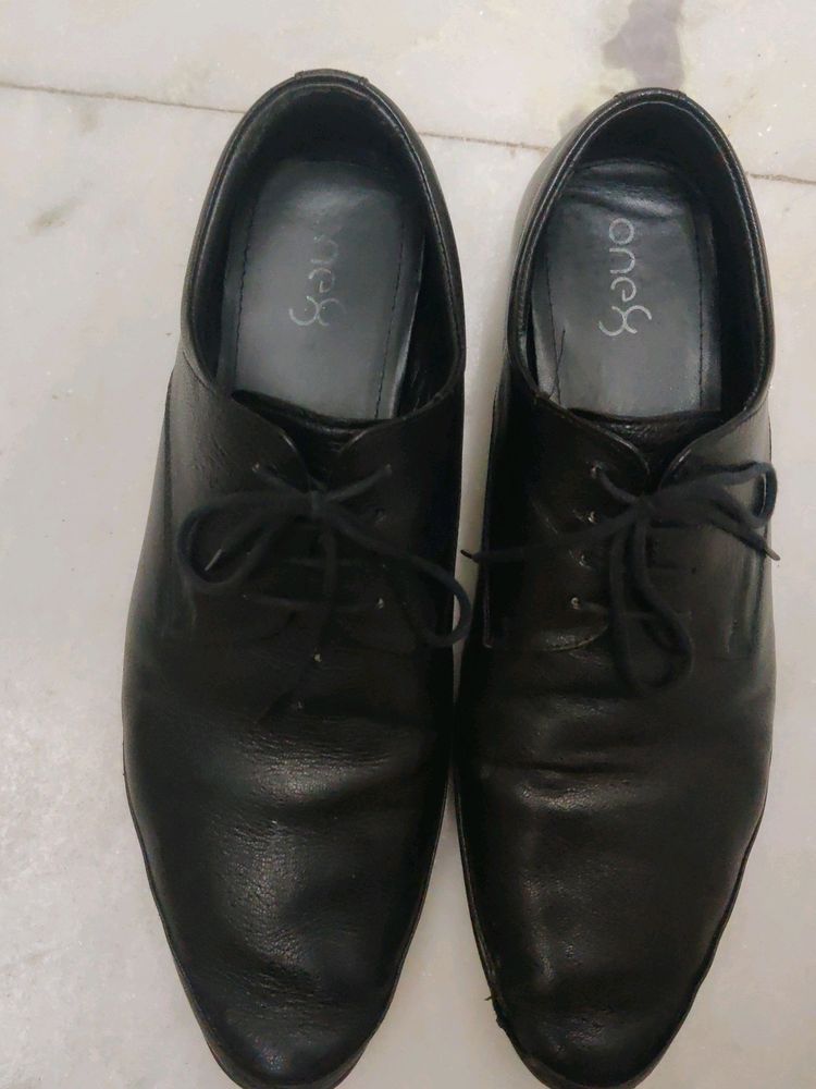 One8 By Virat Kohli Branded Formal Black Shoes For Men