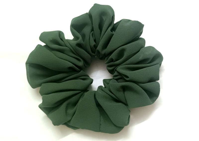 B1G1 Dark Sage Green Fluffy Scrunchie