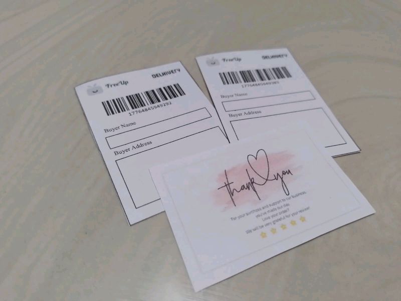 2 PICS SHIPPING LABELS WITH ONE FREE THANK YOU