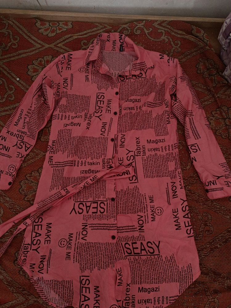 Pink Shirt Dress