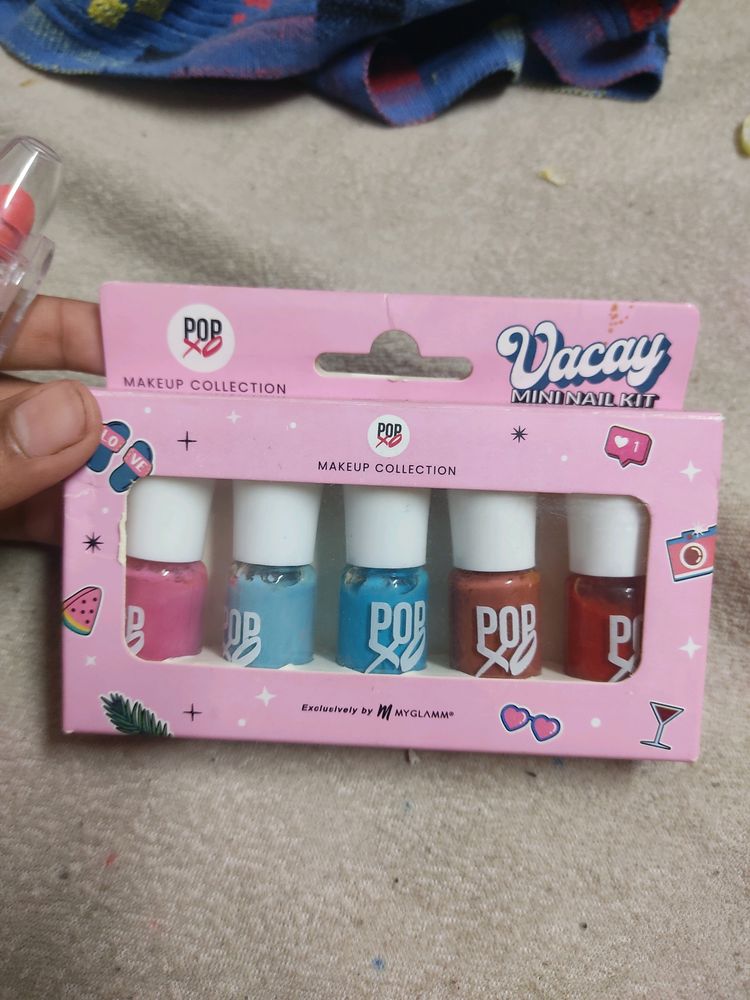 Popxo Mini Nail Kit And Organic Harvest Lip Balm