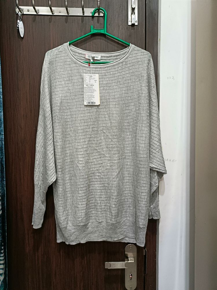 Grey Pancho Top L Upto 2xl