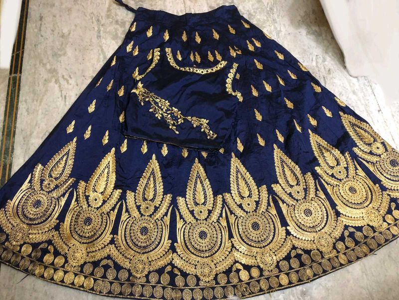 A Festive Wear Navy Blue Lehenga . Fully New