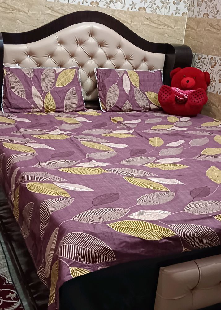 Double Bedsheet With Two Pillow Cover King Size