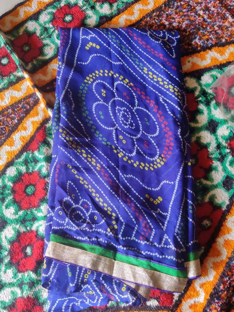 Bandhani Saree In Blue Shade