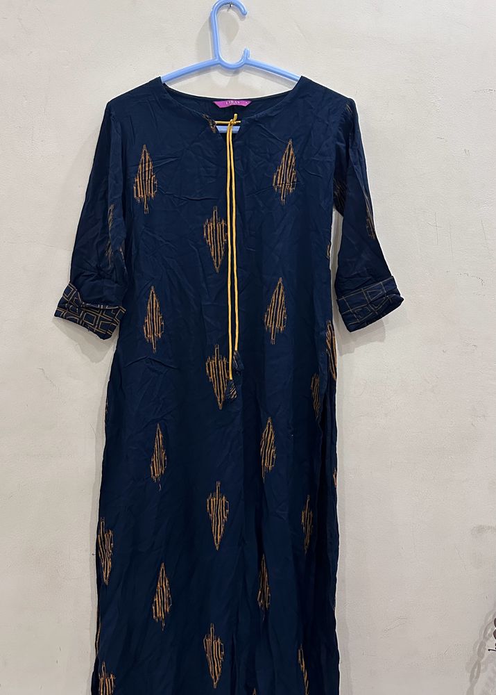 Libas Navy Blue A Line Kurta