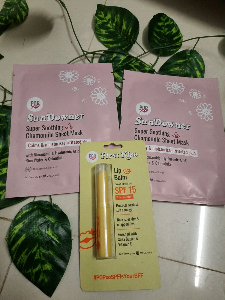 Combo Myglamm Popxo Lipbalm And Sheet Mask