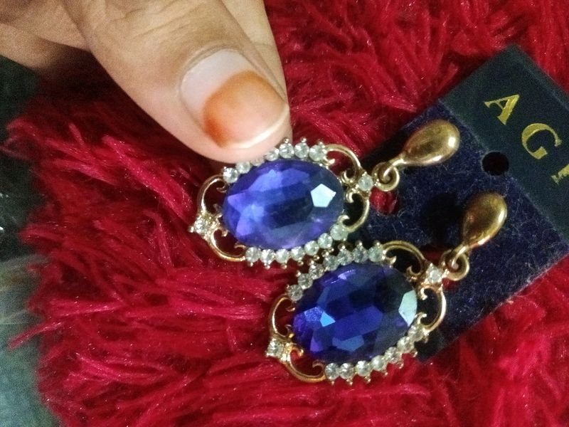 Blue Diamond Earrings