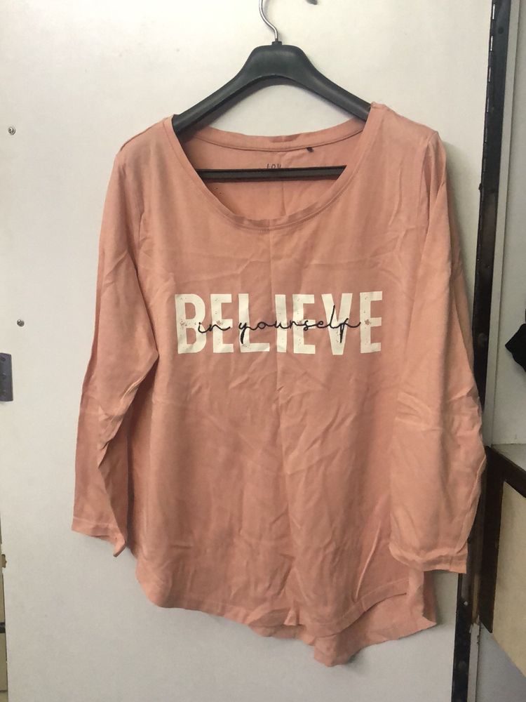 Light Pink Quarter Sleeves Tshirt