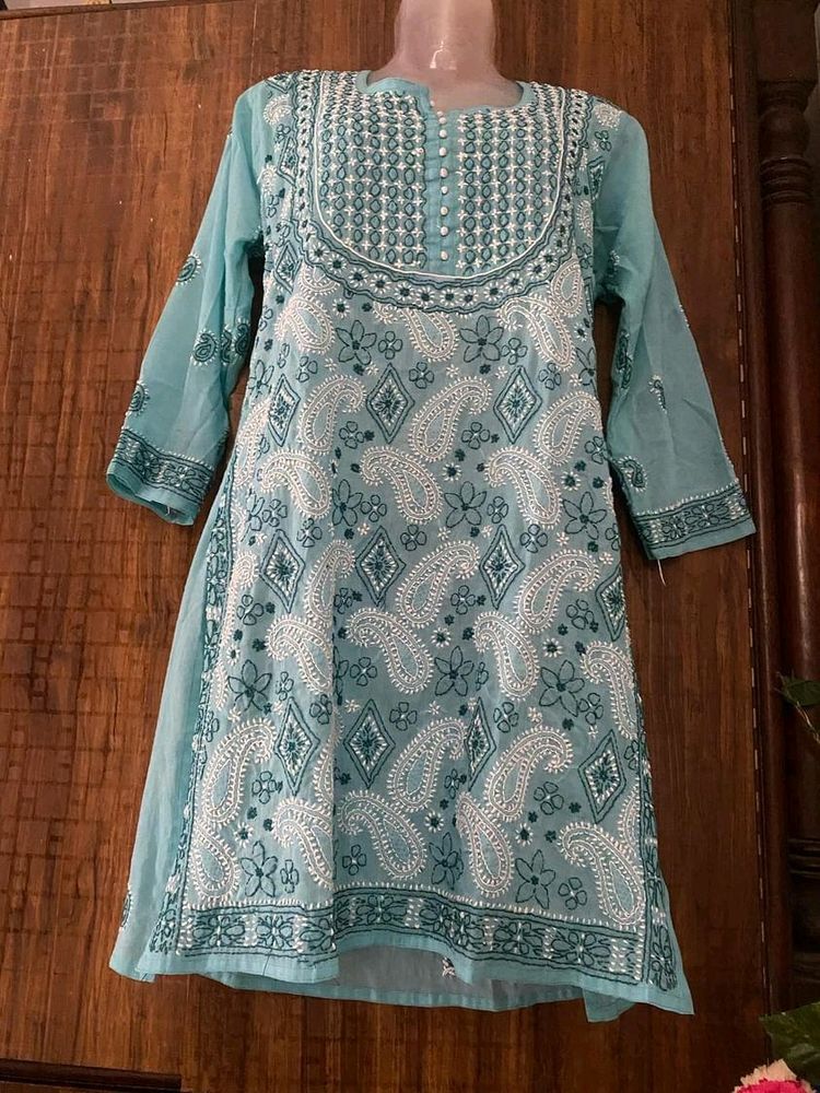 Sky Blue Chikankari Kurta