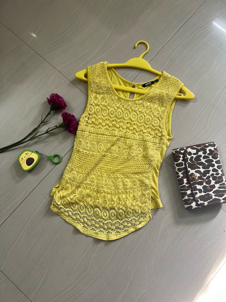 NEON Yellow Lace Tank Top 🌼