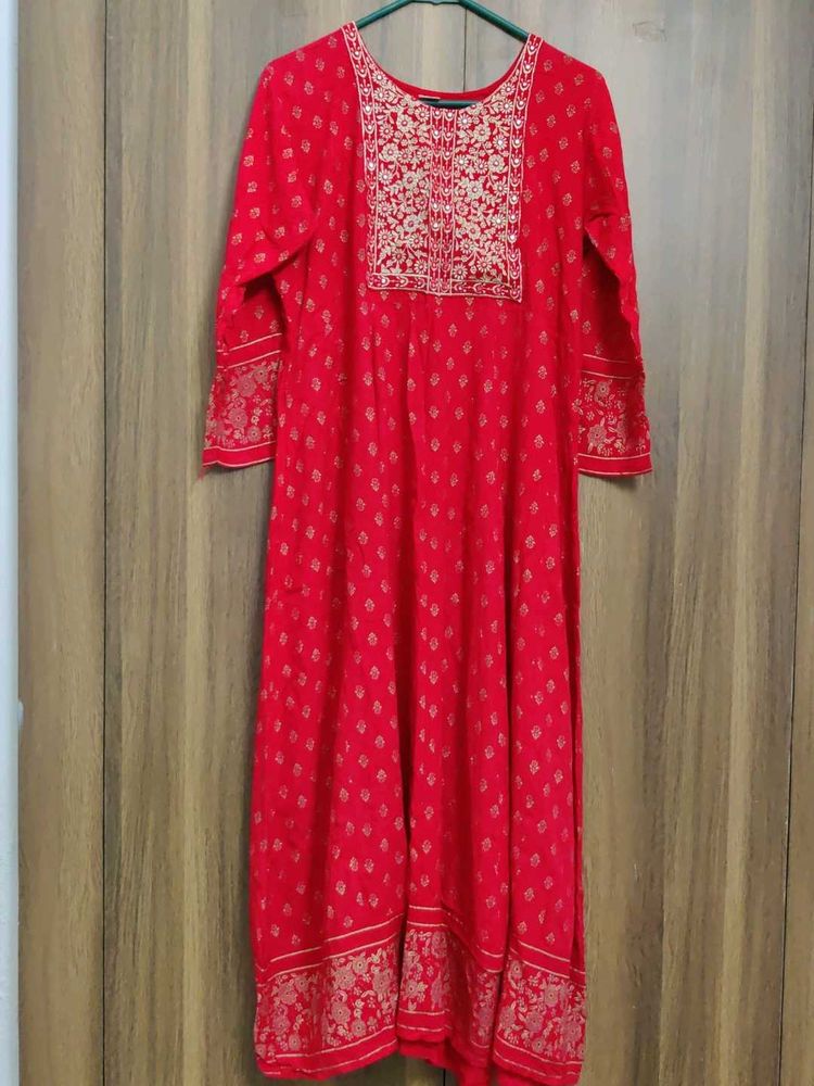 Beautiful Embroidered Red anarkali Suit