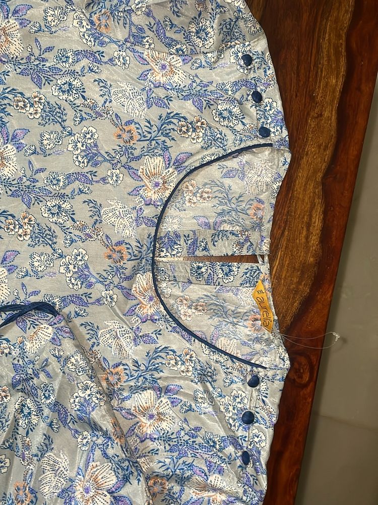 Blue Kurti With Belt