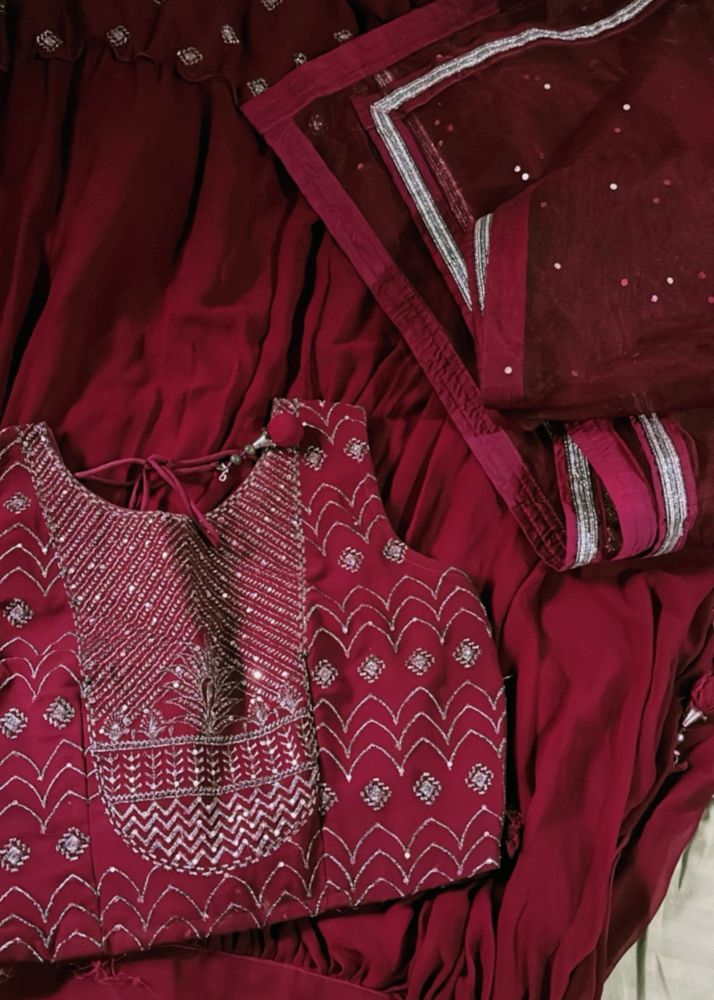 Burgundy Lehenga Choli