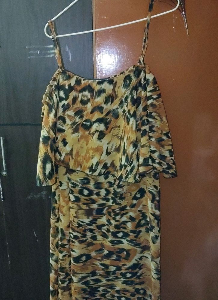 Cheetah Look Midi Dress