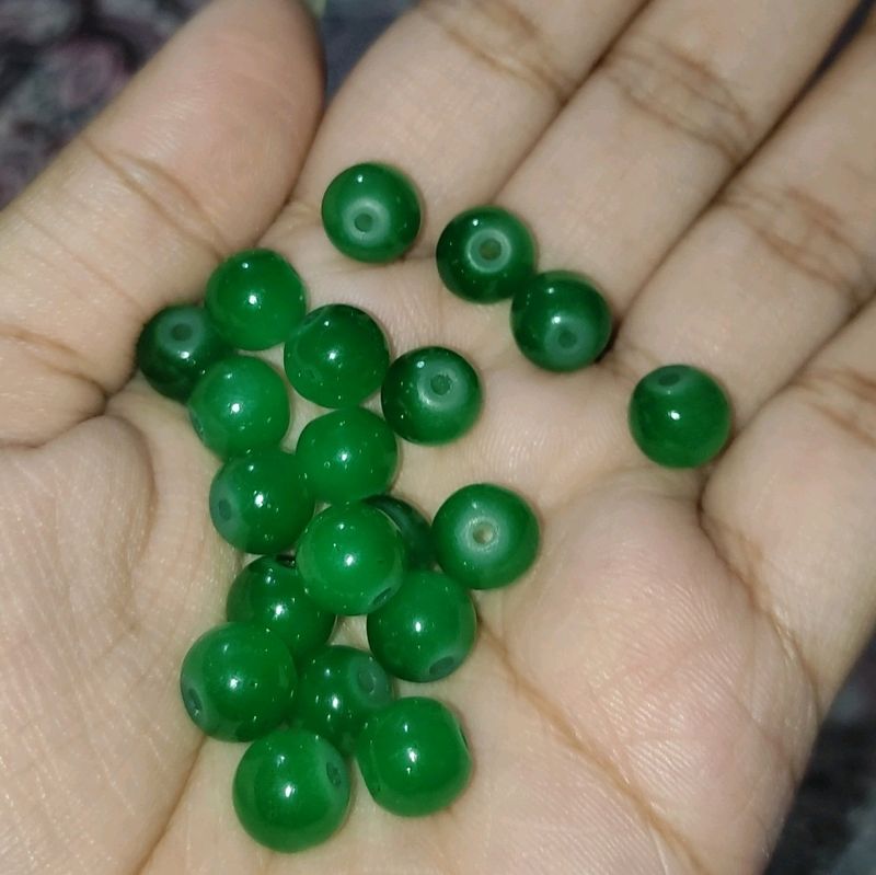 Green Glass Beads (50+ Beads)