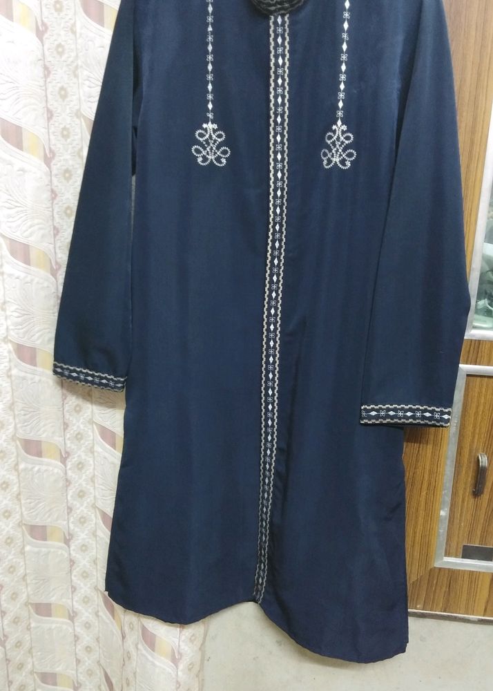 Long Navy Blue Sherwani