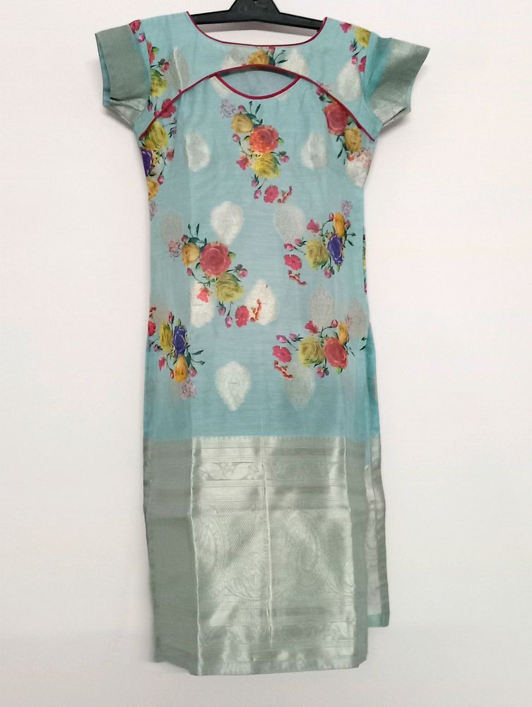 Floral Chanderi Kurti