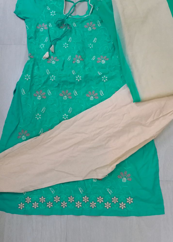 Full Set Cotton Sudi Pant And Dupatta