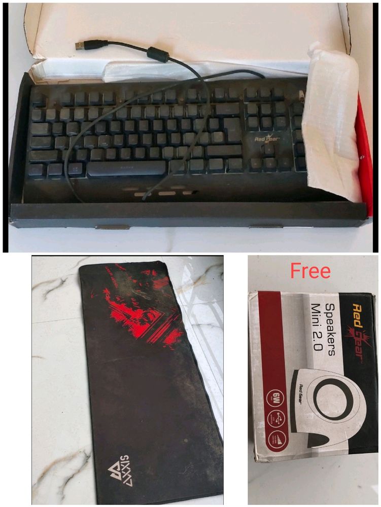 [Combo3] Gaming Keyboard XXL Mousepad Dual Spekar