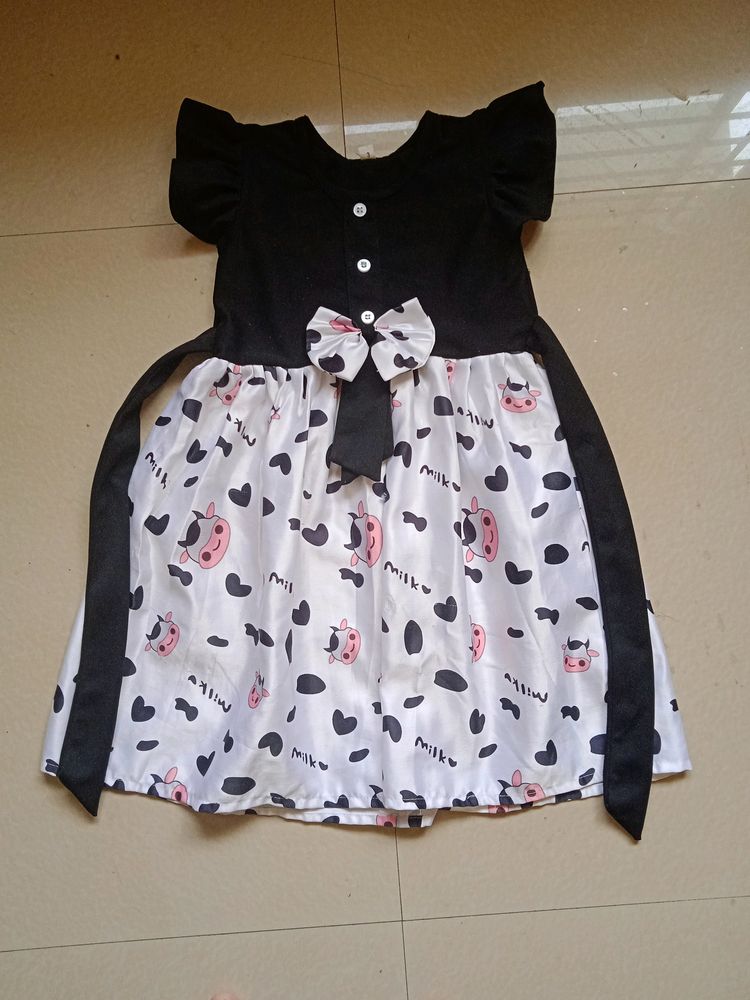 Girl's Black & White Frock