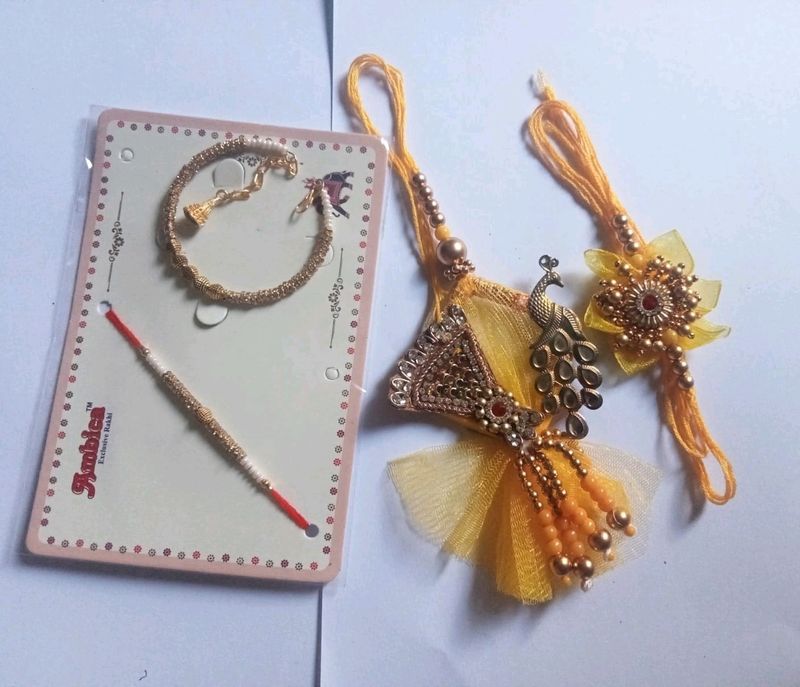 Rakhi for Brother and Bhabhi - Premium Floral