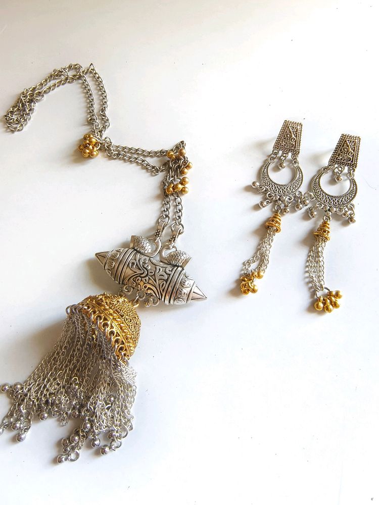 Oxodais Long Nack Set With Earring For Garba