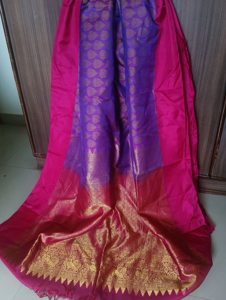 Beautiful double Shade Kanjeevaram Saree