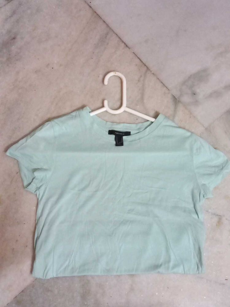 PASTEL BLUE FOREVER 21 CROP TOP