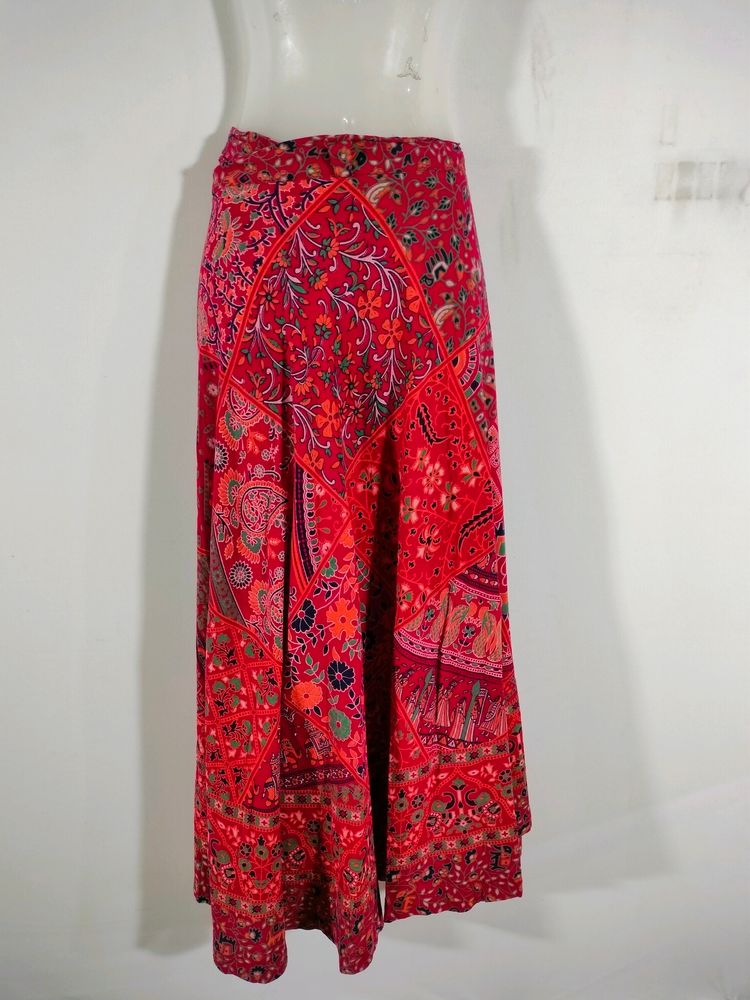 Multicolour Printed wrapped skirt (Women's)