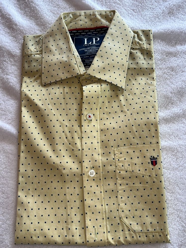 Men Louis Philippe Yellow Casual Shirt