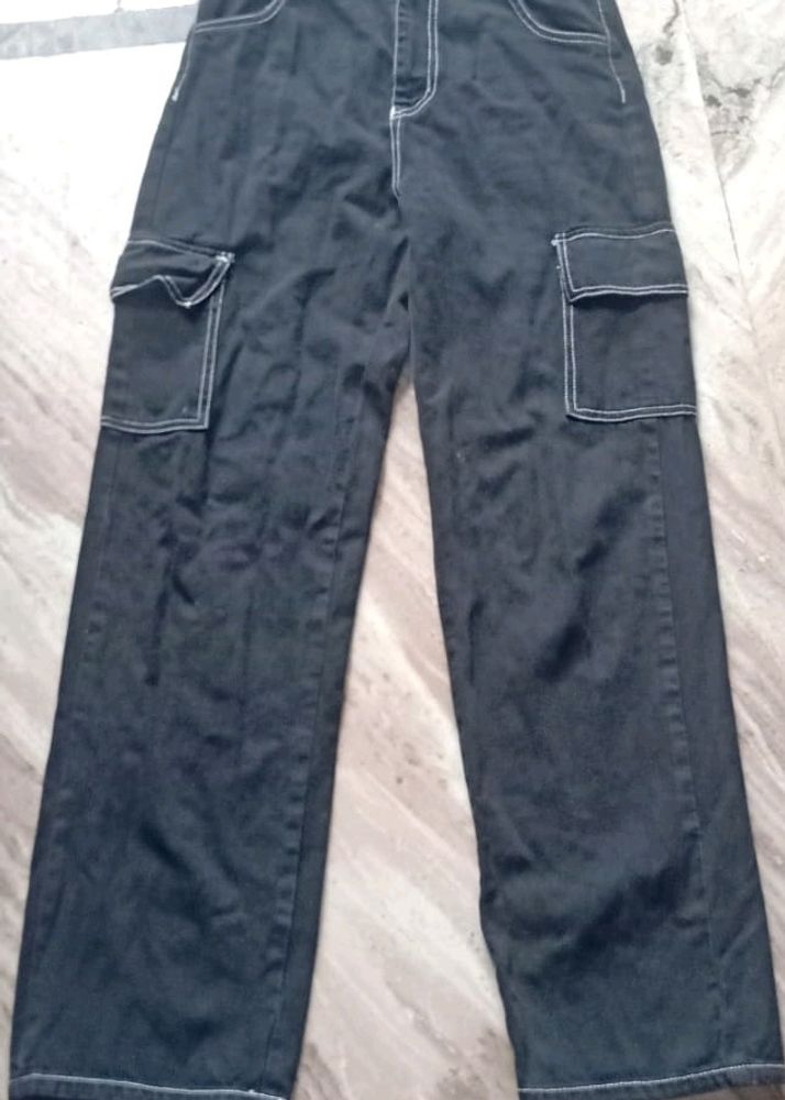 Black Cargo Jeans