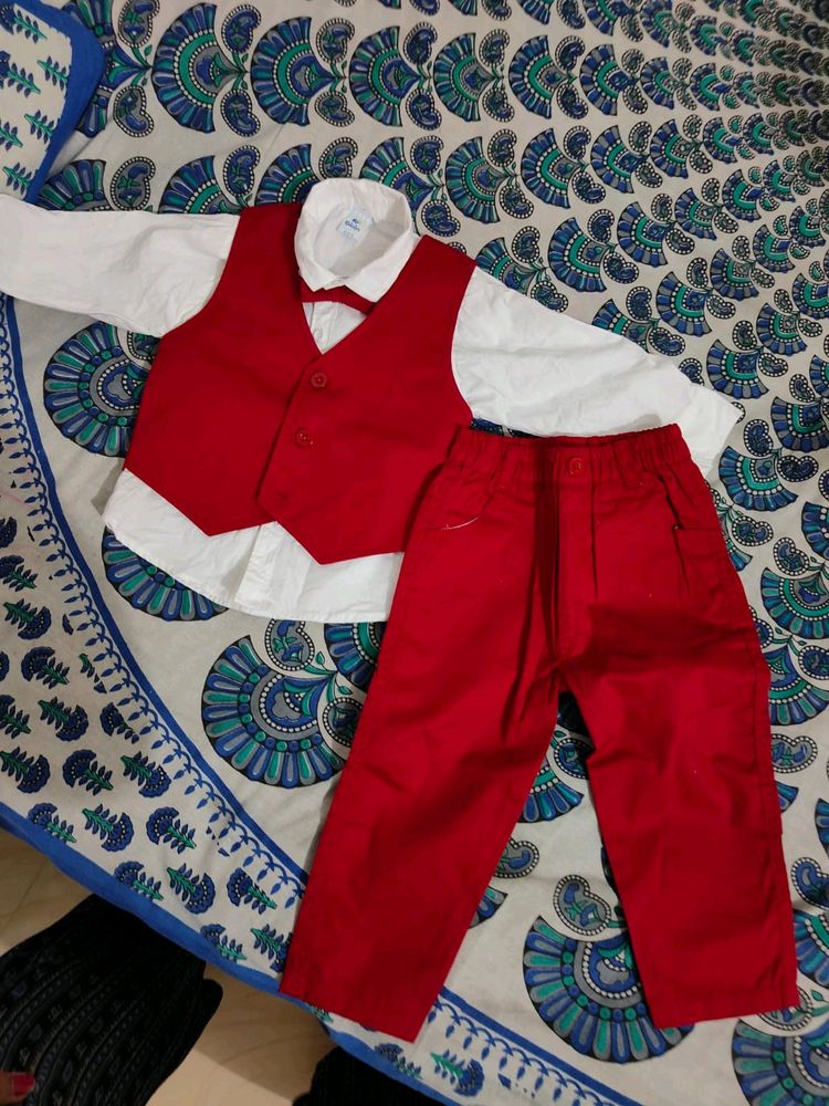 Baby Boy Red Suit Set