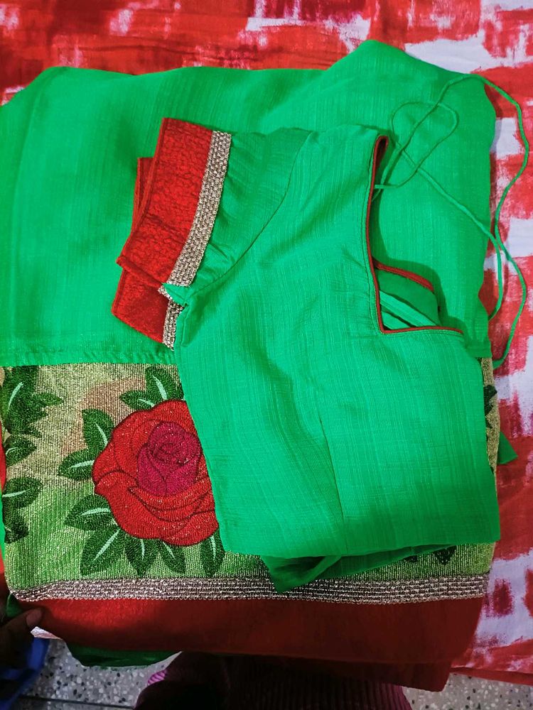 Pretty Green Saree..🔥