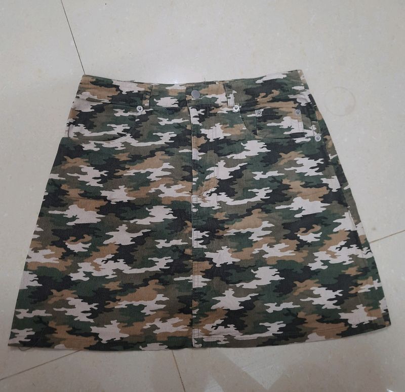 Non.stop  Original Army Print Skirt