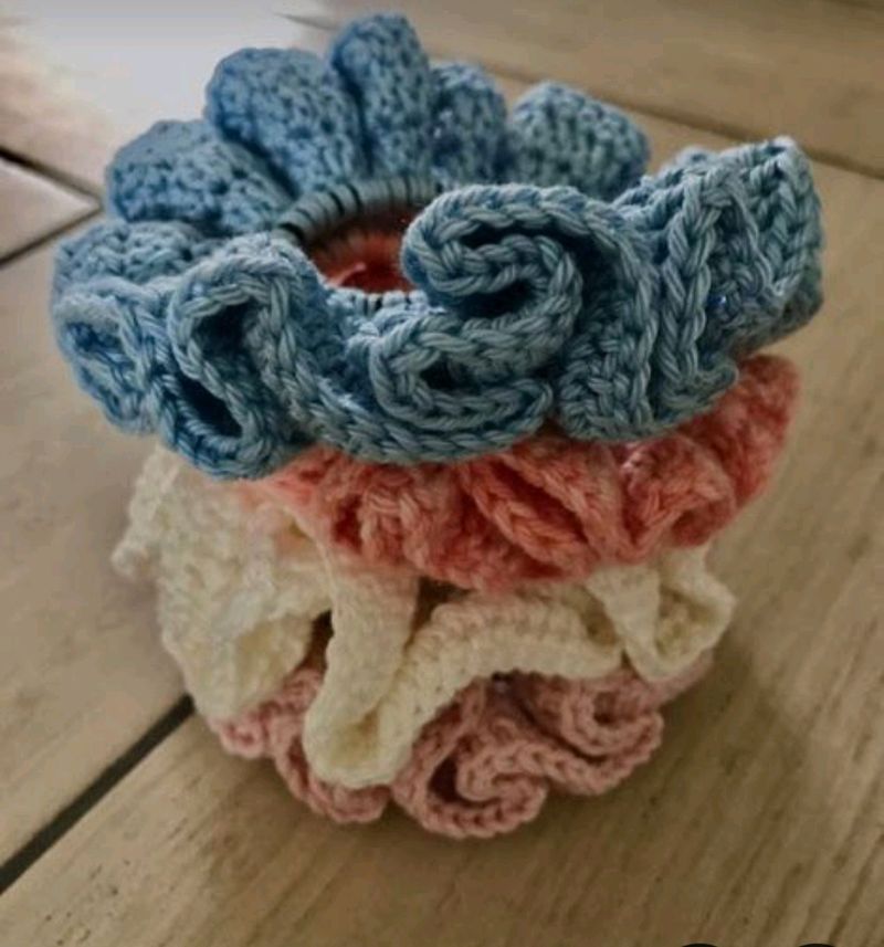 Mix & Match! Crocheted Scrunchies (2 Pack)(1 Pair)