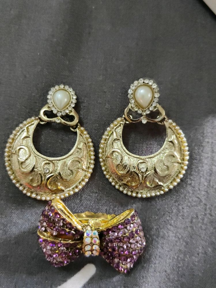 Earring And Brooch