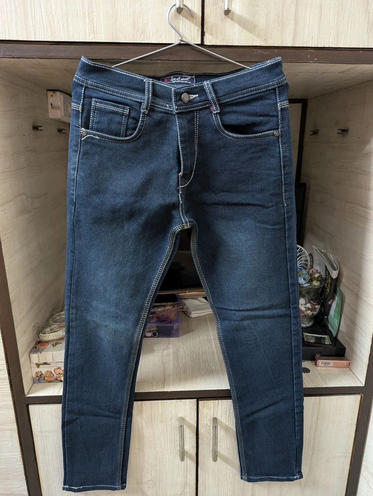 Boy's Casual Dark Blue Denim Pants