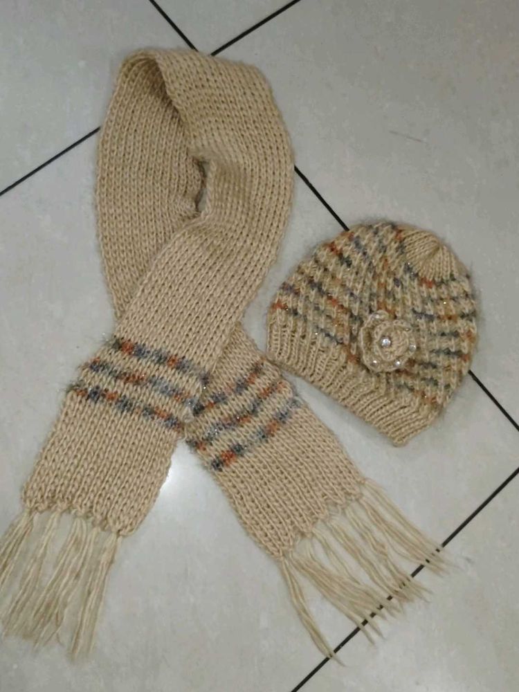 Winter Cap & Scarf Set for Girls