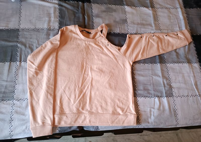 Dressberry Light Pink Sweatshirt Small Size Bust 34upto