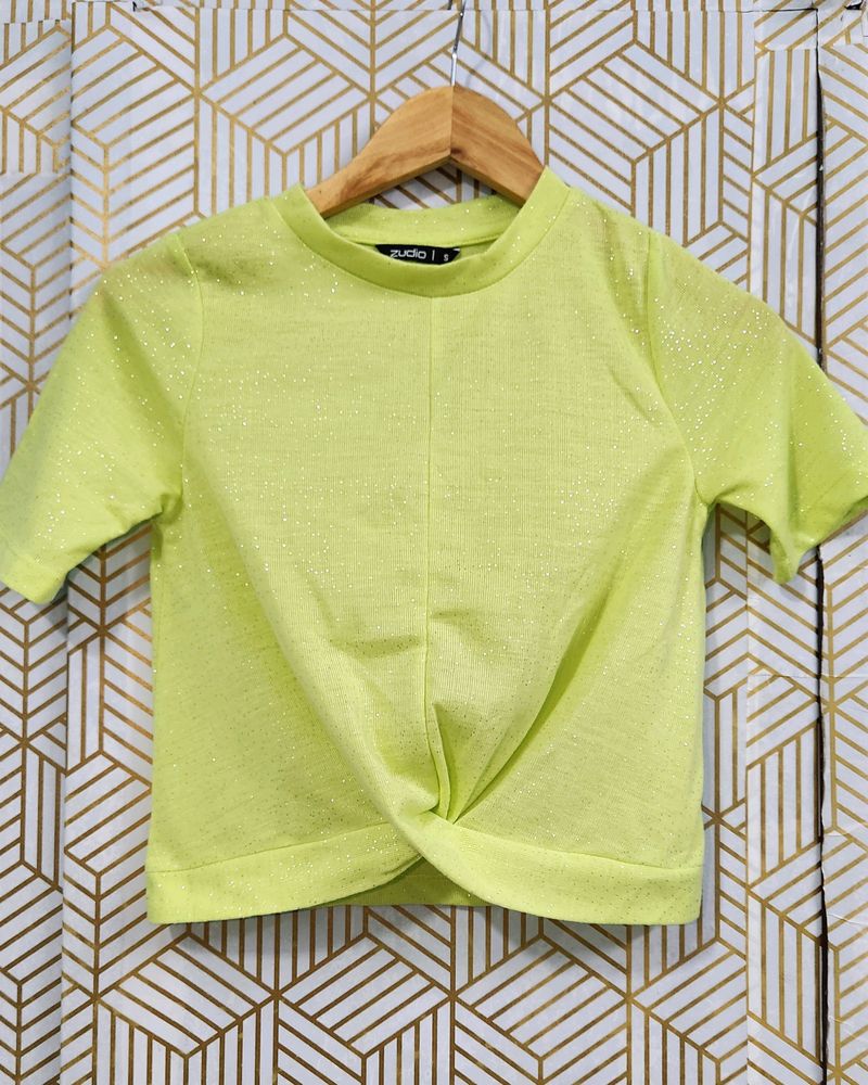 New Zudio Mint Green Crop-top