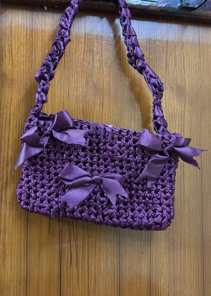 Crochet Purple Bag