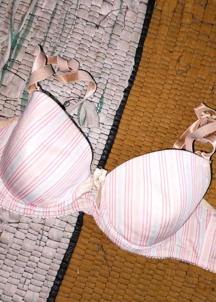 💖 Used Pinkish Push-up Bra For Women S-36