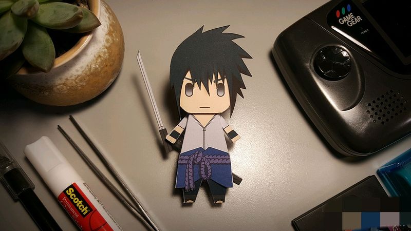 Anime Naruto Shippuden Sasuke Chibi Figurine(Paper)