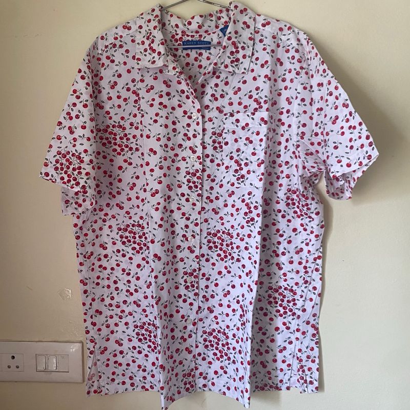 Authentic KarenScott 100%Cotton Cherry Print Shirt