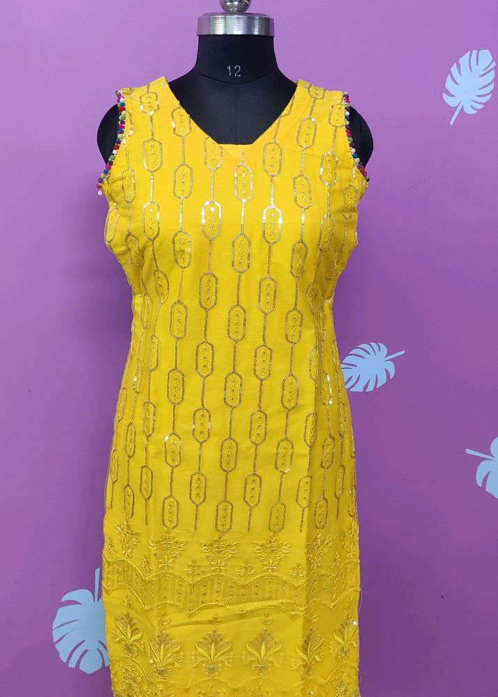 Yellow Festive Wear Kurti