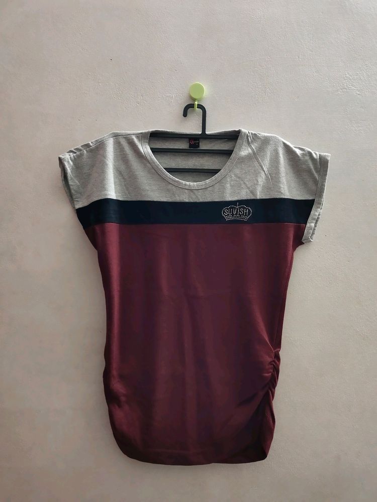 Casual Burgundy Top For Women/Girls