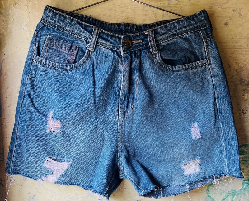 High Waist Denim Short For Women