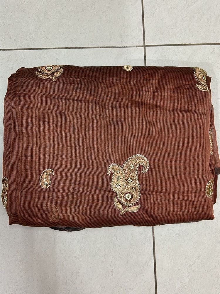 BROWN WOMEN SAREE