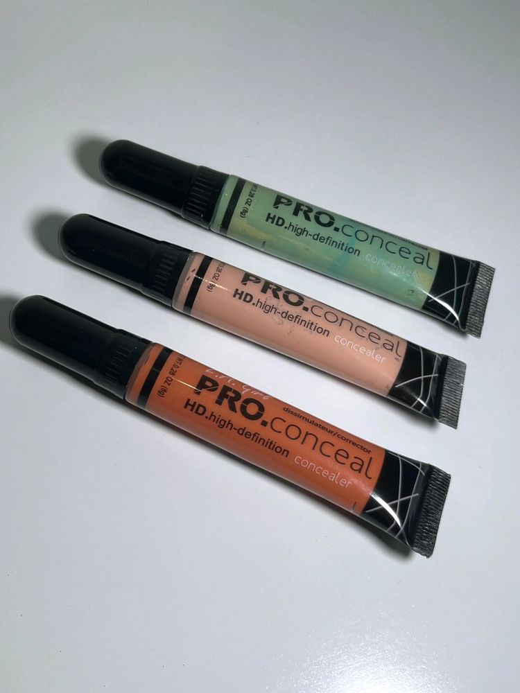 3 Colour Correcter Concealers (Green-Peach-Orange)